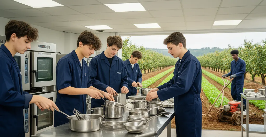 Étudiants en formation professionnelle concentrés sur une tâche pratique